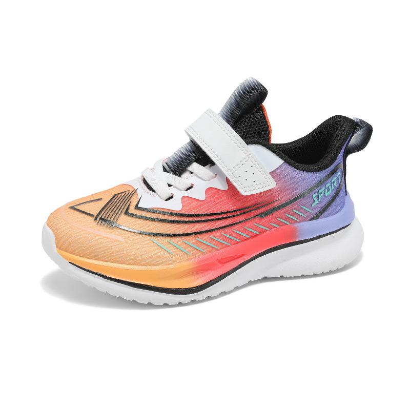 Kinderlaufschuhe Frühling und Herbst 2025 Mesh atmungsaktiv weiche Sohle abriebfest mittelgroße und ältere Kinder Klettverschluss Jungen rutschfeste Sneaker
