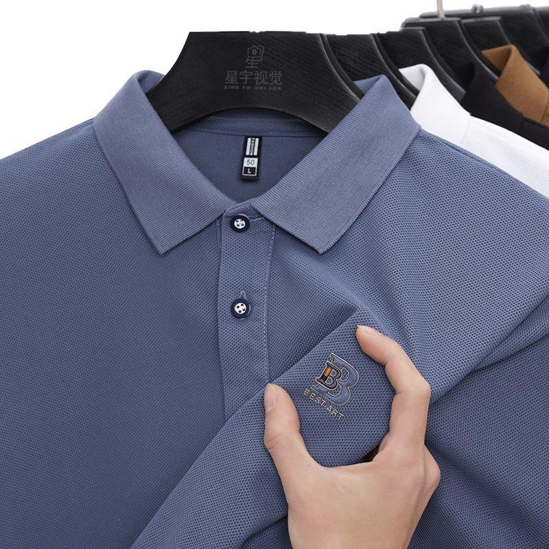 Pánské letní tričko s krátkým rukávem, jednobarevné, s polovičním rukávem, ležérní, prodyšné, s business límečkem, polokošile