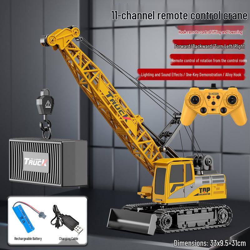 New Remote Control Alloy Excavator Toy for Kids Ages 3-8 - Engineering Vehicle Simulation