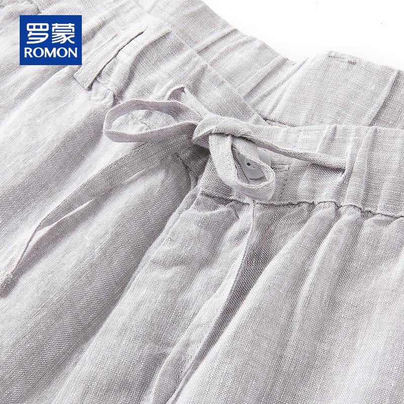 ROMON Men's 100% Linen Casual Pants