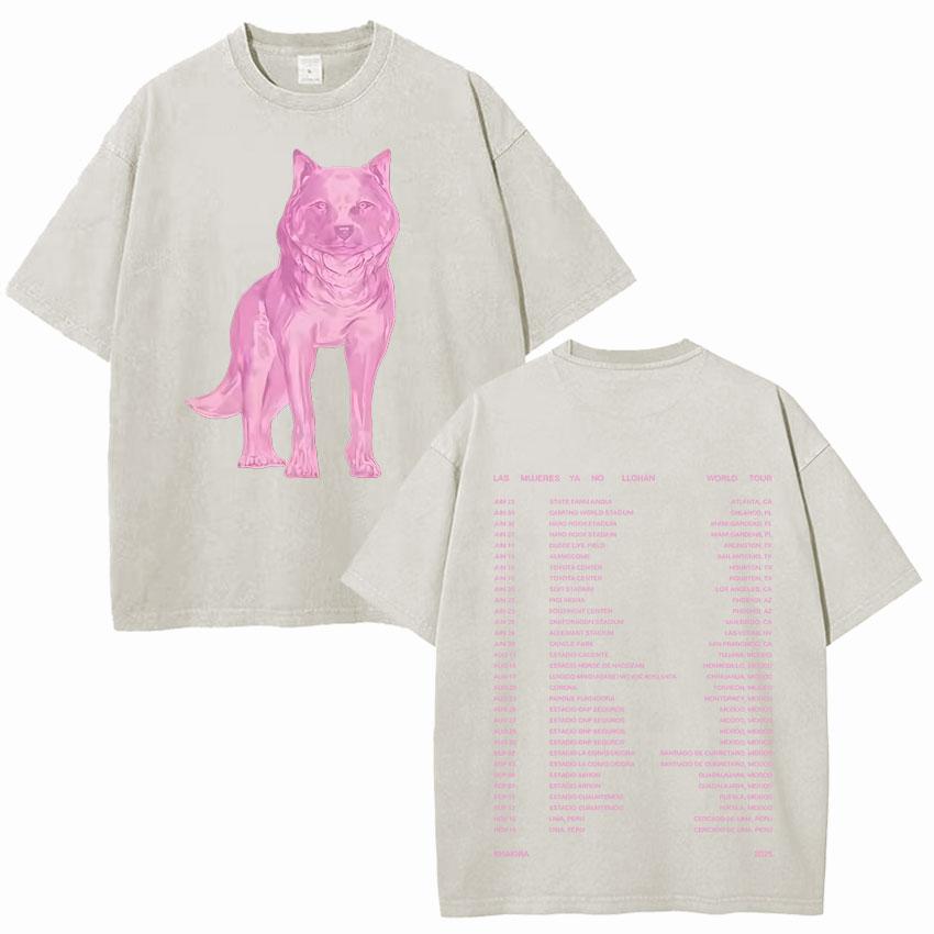 Singer Shakira Las Mujeres Ya No Lloran World Tour Tshirts Mens Hip Hop Tshirt Vintage Washed Summer Oversized Cozy Tee Shirt