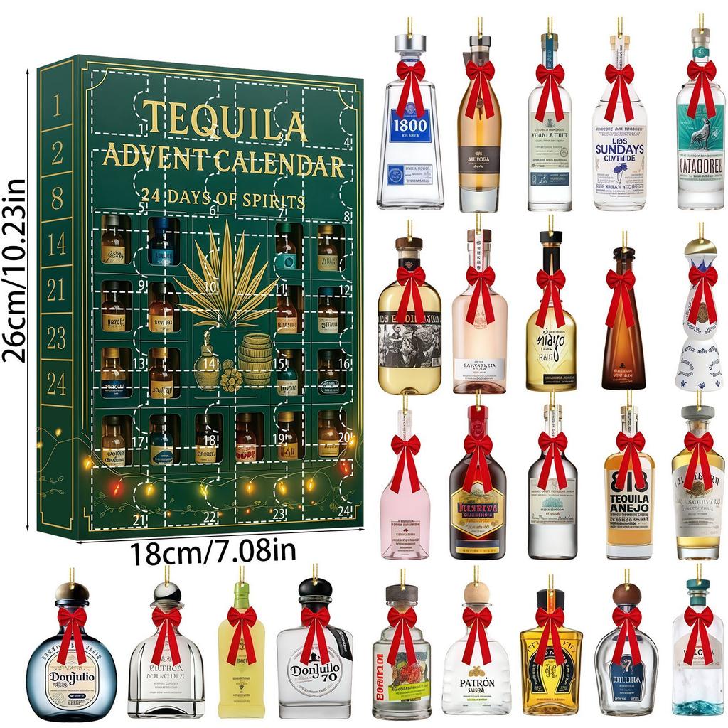 Tequila Adventskalender Tequila Flaschen Stil Flacher Anhänger Weihnachten Blindbox