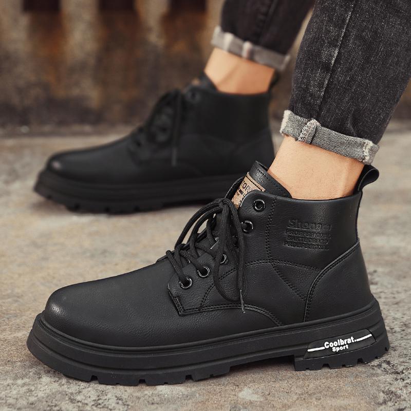 Men's shoes autumn and winter high-top Martin boots 2025 new men's British low-top casual leather shoes retro tooling shoes