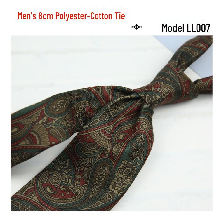 Men's Trendy 8CM Printed Tie: Business, Casual, Retro Fashion Accessory