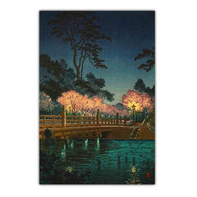 New Japanese Landscape Retro Art Canvas Painting Cartoon Poster Office Wall Painting Living Room Bedroom Home Decoration Mural No Frame