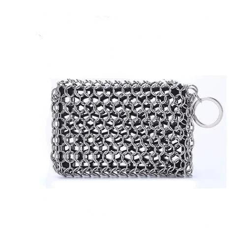 Single Ring Kitchen Cast Iron Cleaner Cleaning Brush Stainless Steel Chain Scrubber Frying Pan Grill Scraper Rust Remover