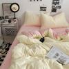 Bed Sheet Quilt Cover Nude Sleeping Pure Cotton Four-piece Set Washed Cotton Soft Bed Sheet Quilt Cover Solid Color Bedding
