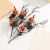 Halloween Black Horror Small Pumpkin Bouquet with Branches and Flowers