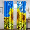 Vintage Pastoral Style Yellow Sunflower Curtains 2 Panels For Living Room Bedroom Kitchen Balcony Decorative Curtains
