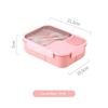 Bento Lunch Box For Kids Girls Cartoon Students Kawaii Cute Heated 3 Grid Sandwich Snack Food Canteen Storage Box