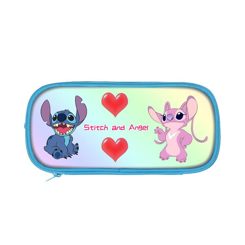 Stitch Childrens Double Layer Pencil Case With Polyester Storage For School Supplies