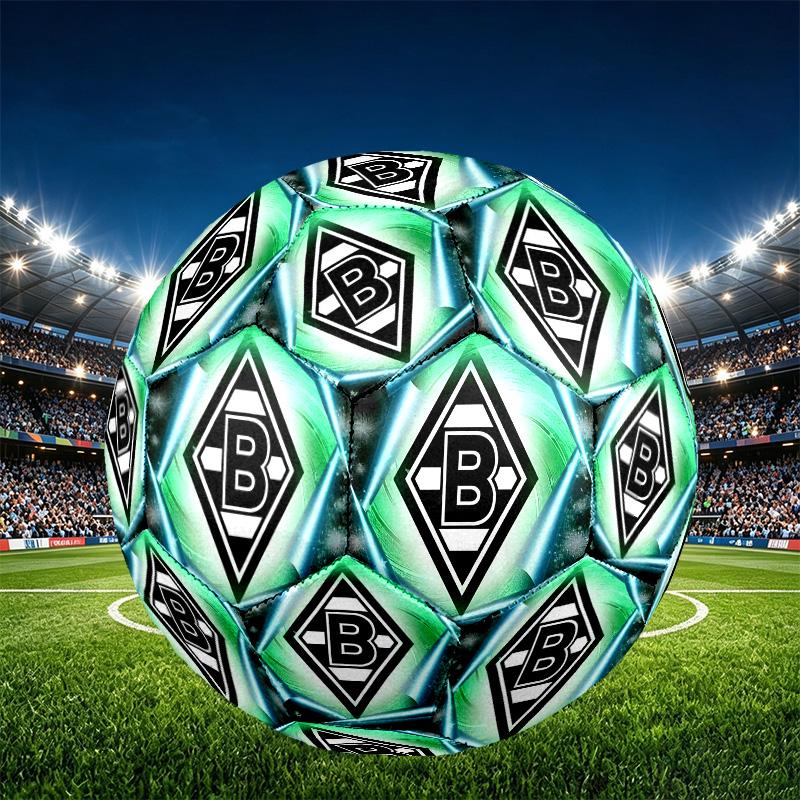 Borussia Monchengladbach Print Size 5 Soccer Ball, PU Wear Resistant Football for Match Training and Daily Practice, Birthday Gift for Soccer Fans