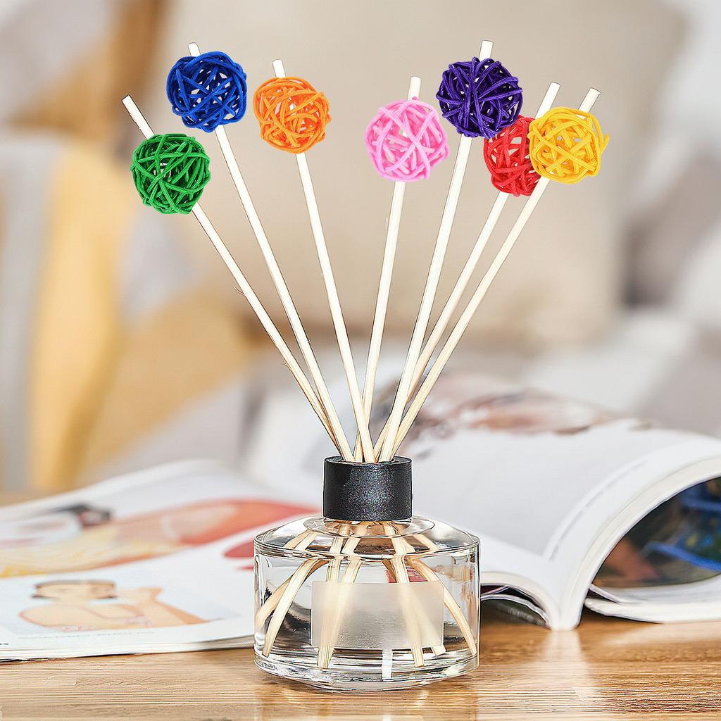 50 uds. Bolas de Ratán Aromaterapia Decoraciones Navideñas Naturales de Madera Relleno para Jarrones Proyecto de Manualidad Adorno de Boda Colgante para Fiesta