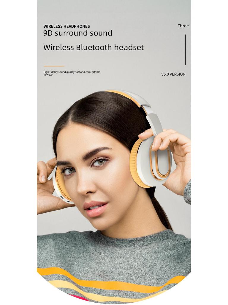 H7 Cross-Border Head-Mounted Wireless Bluetooth Headset with Card Folding and Heavy Bass for Gaming and Sports