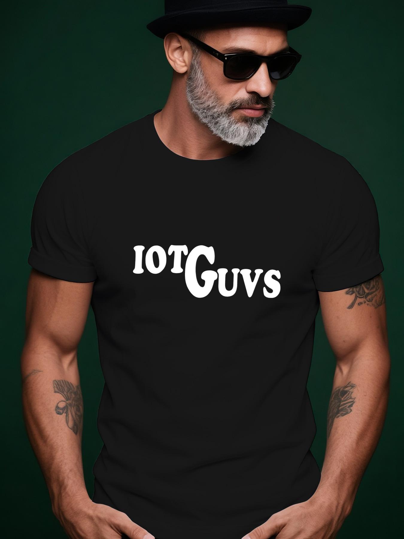 IOTGuvs Graphic Tee - Light Blue Casual Summer Tshirt wit... XXXL