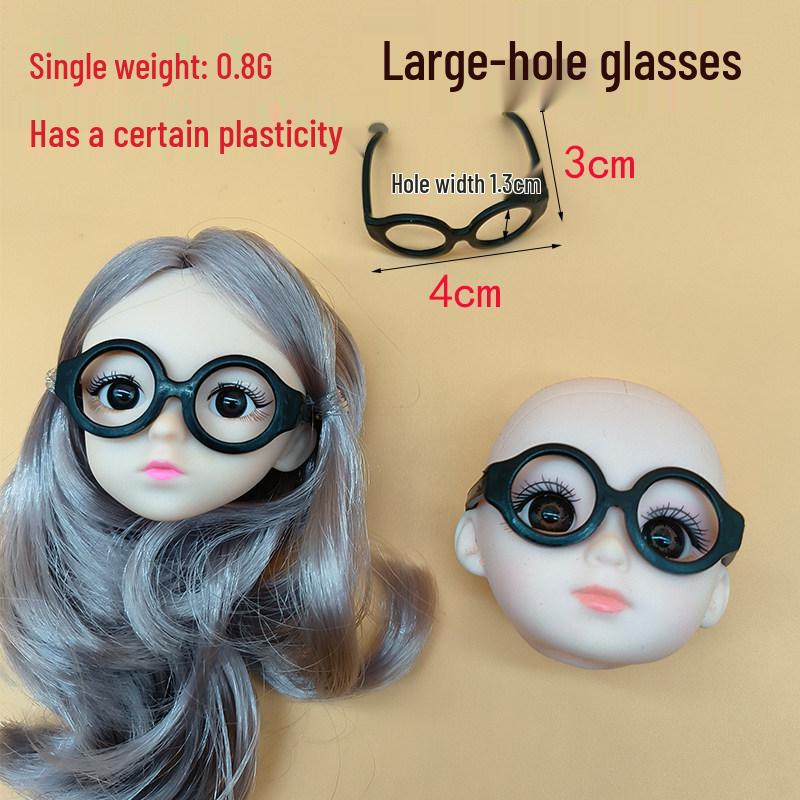 

Diverse Doll Accessories Set: Custom Makeup Nude Doll with Stand, Clothes, Glasses, and Body Bracket Size corresponds to the image