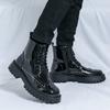 Fashion Lace up high top leather shoes Trendy men's classic styles Leisure Outdoor Street daily Plus Size Nightclub party shoes Hot
