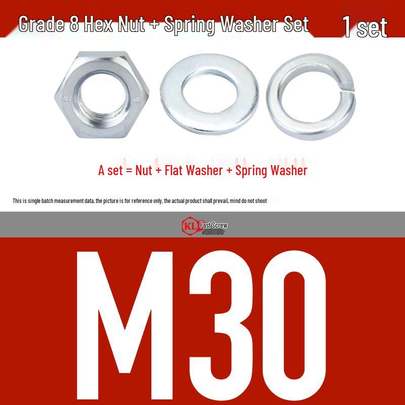 Galvanized Hex Nuts, Flat Washers, Spring Washers in M2-M48, Blue and White Zinc Coated
