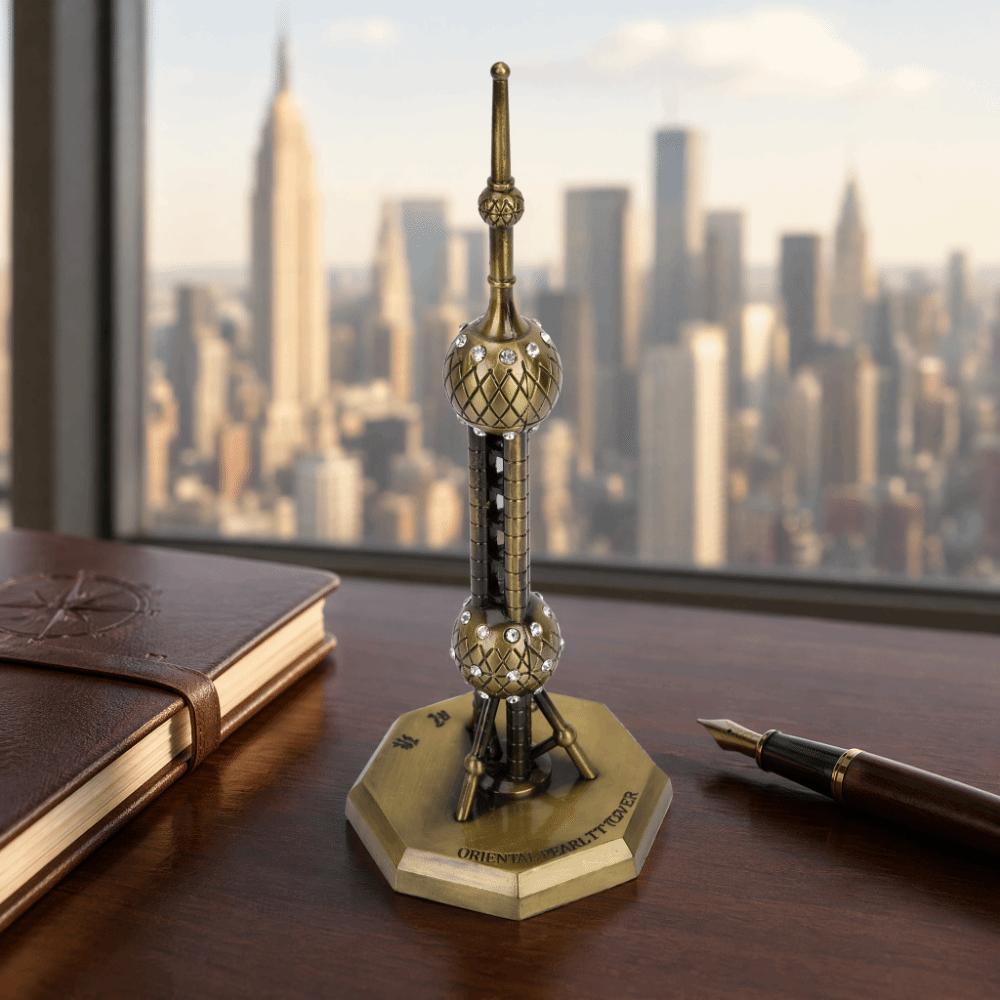 Electroplating Workmanship TV Tower Building Replica Shanghai Souvenir Model China Tour Souvenir