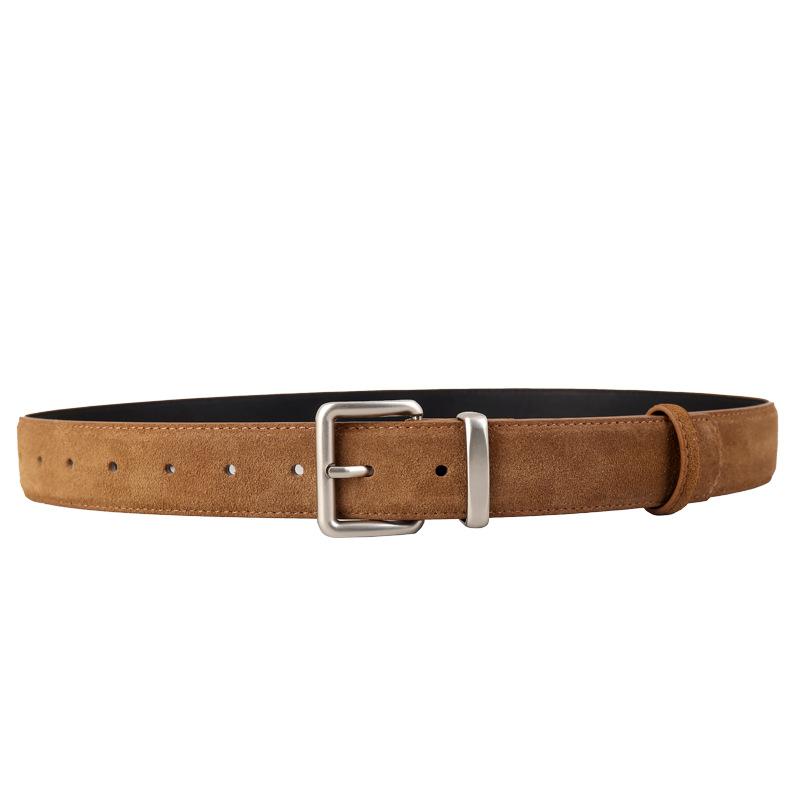 Leather Belt Ladies Cowhide Velvet Belt Casual Pin Buckle Women'S Belt Trend