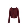 Plus Size Women's Double-Sided Velvet V-Neck Top: Autumn/Winter, Long Sleeve, Loose & Slimming Design, Hides Flaws