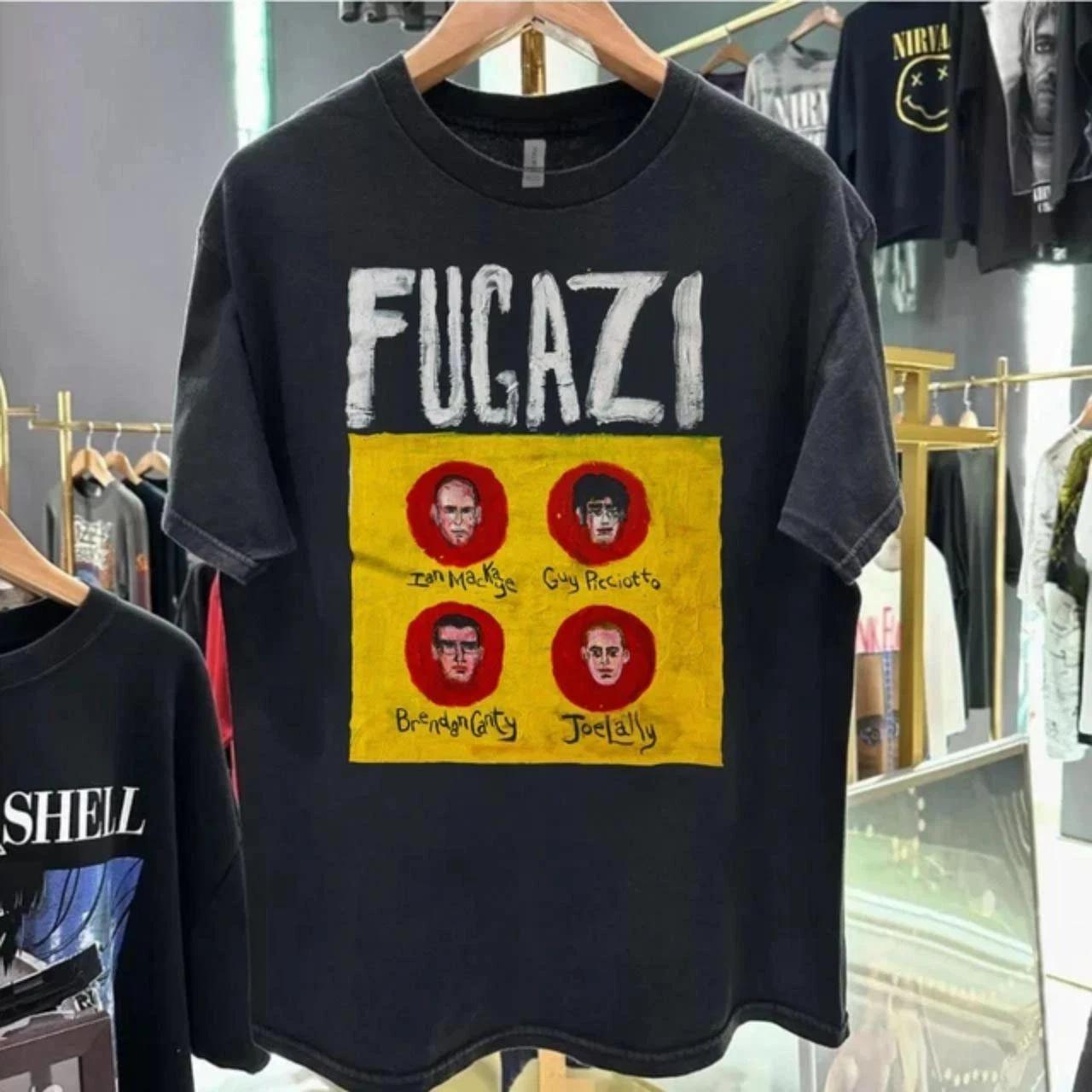 Black Fugazi rock band USA Basic Black T shirt Reprint M