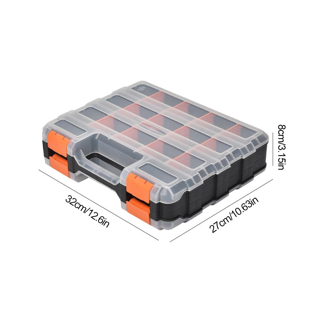 Double Side Tools Box Organizer Hardware Storage Box Plastic Double Side Tools Box Toolbox Container for Screws Nuts Small Parts