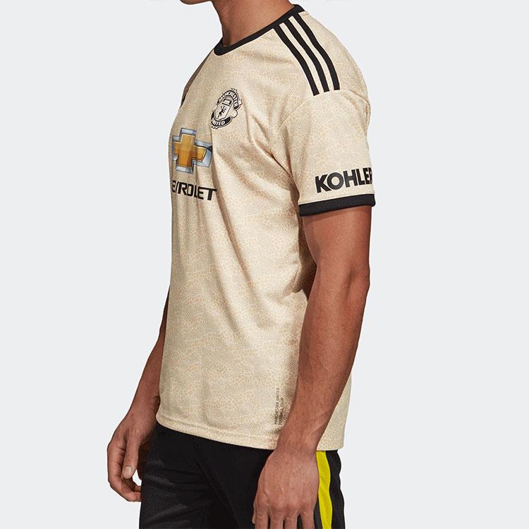Adidas Manchester United Venkovní Sportovní Fotbalové Tričko s Krátkým Rukávem a Kulatým Výstřihem Pánské Topy Khaki ED7388
