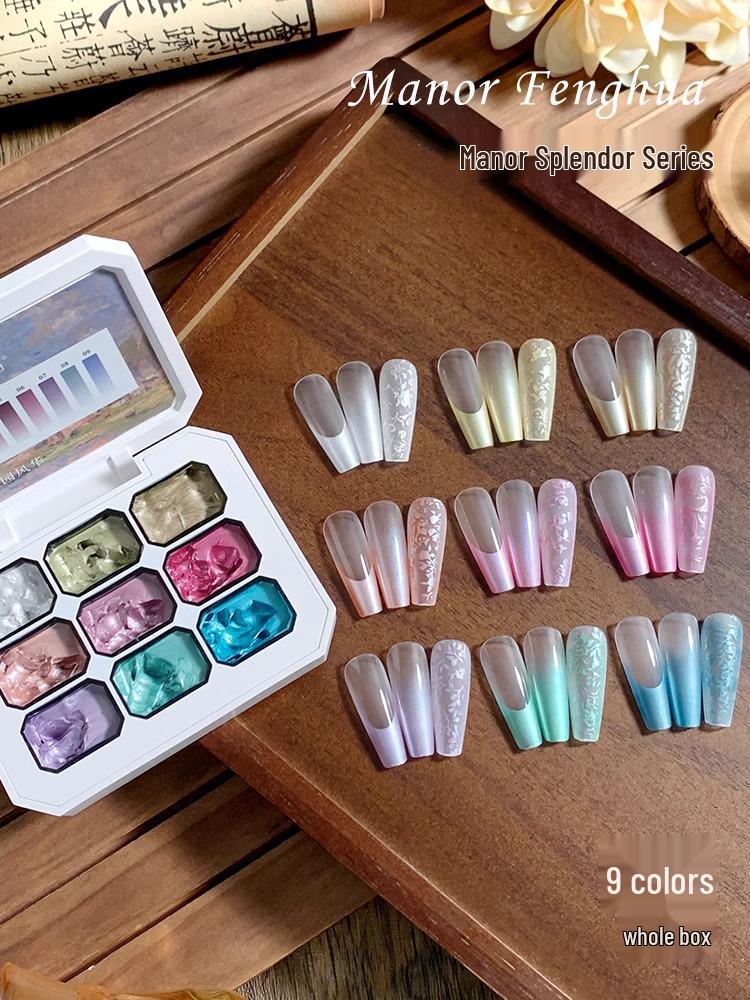 

Перламутровый гель для нейл-арта с текстурой русалки от Энни