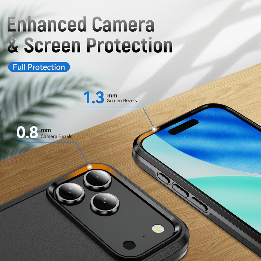 For iPhone 17 Pro Case PC+TPU Military Grade Drop Protective Phone Cover