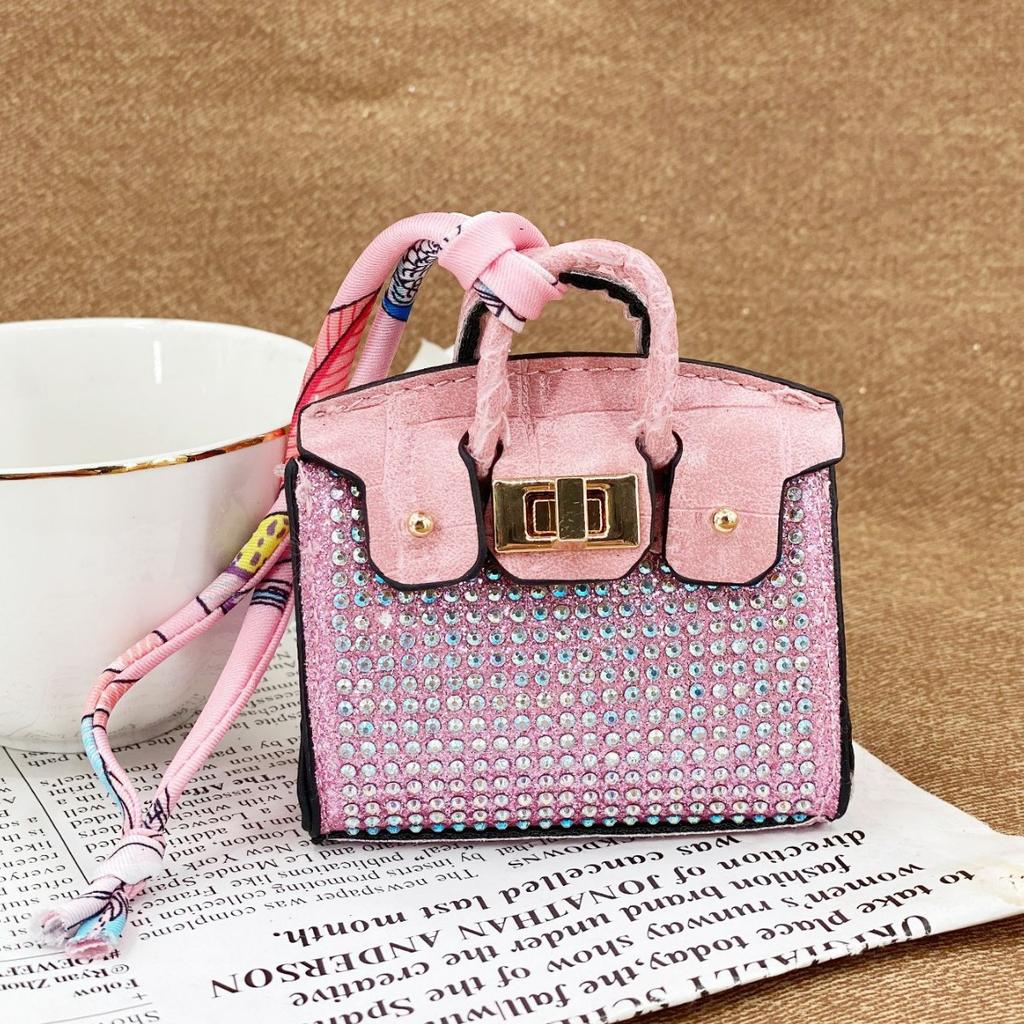 Internet-Berühmtheit neuer Aufkleber Diamant glänzend Haus Mini kleine Tasche Anhänger Kopfhörer Tasche Multifunktionale Münztasche Kreativ