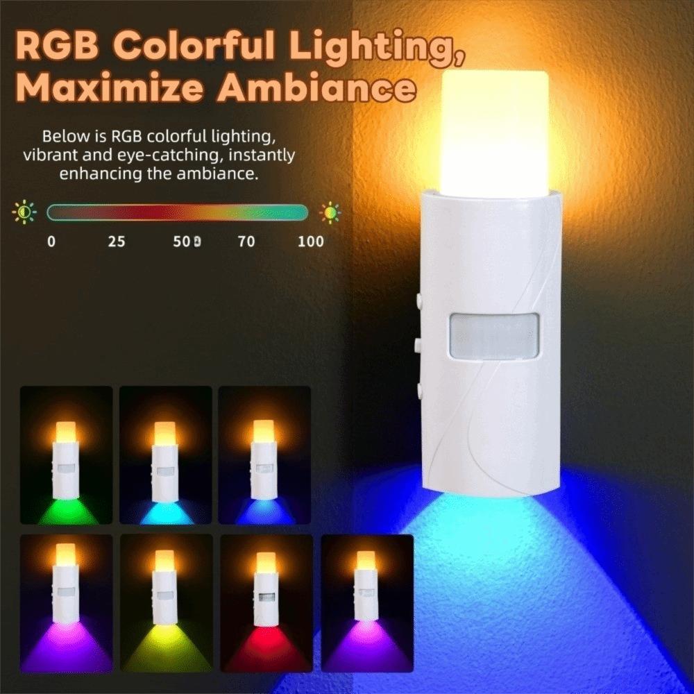 Rechargeable RGB Color Changing LED Wall Light Magnetic Base Intelligent Sensor Dual-head Wall Lamp for 5V1500mAh
