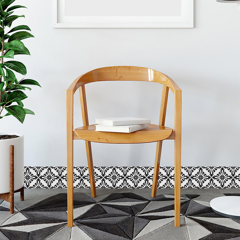 Creative Retro Patterned Waistline Stickers for Bedroom Living Room Entrance Hall Home Wall Decoration