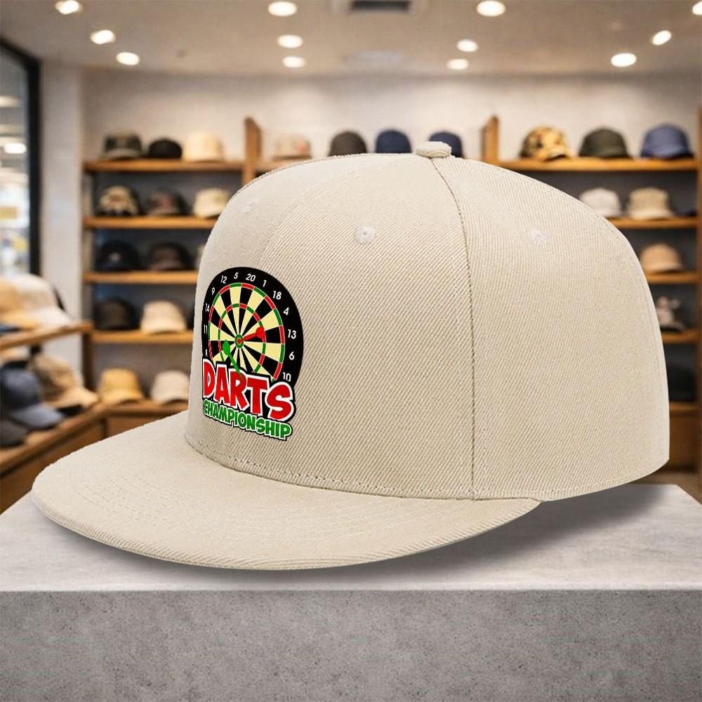 Berretto da Baseball con Stampa Grafica Campionato di Freccette, Visiera Piatta, Poliestere, Snapback Casual, Unisex, Sportivo