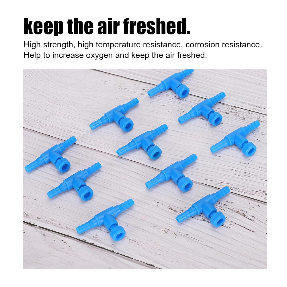 10pcs Fish   Tee Connector 3 Way Pump  line Tube   Volume Adjust Control Valve for 0.2in Hose