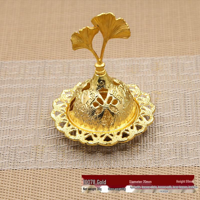 Mini Portable Arabic Incense Burner - Middle Eastern Style, Golden Tower Metal Aromatherapy Burner