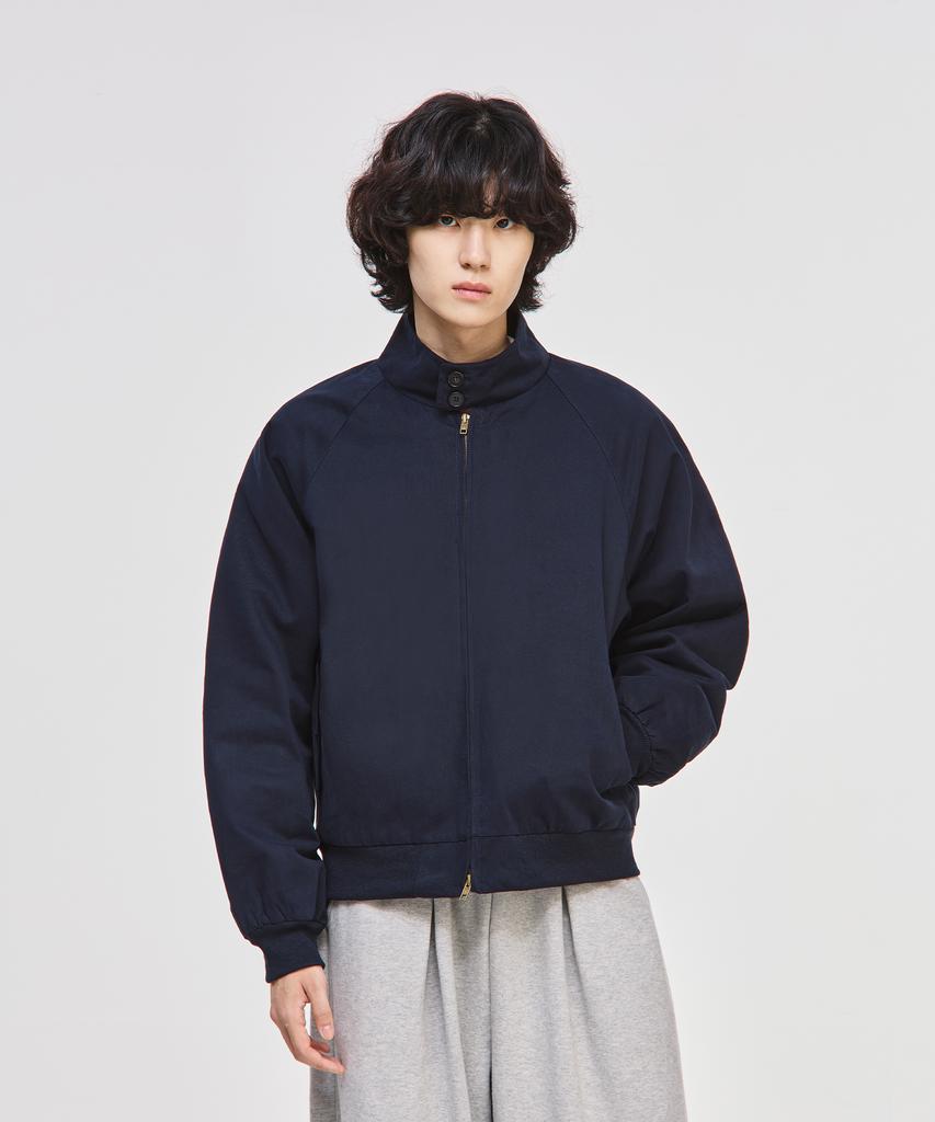 Signature Cotton Crop Harrington Jacket [Navy]