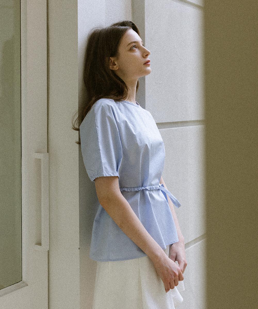 Noing String Belted Blouse (Sky) Sky