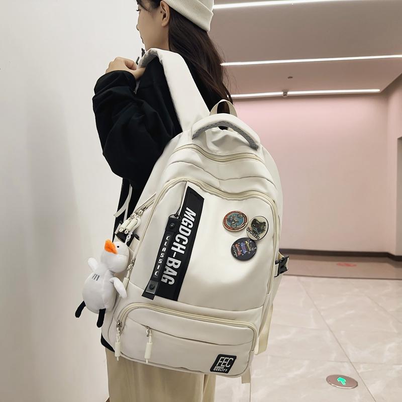 Female Large Capacity Backpack Letter Print College Style Student Waterproof Schoolbag Male Travel Backpack