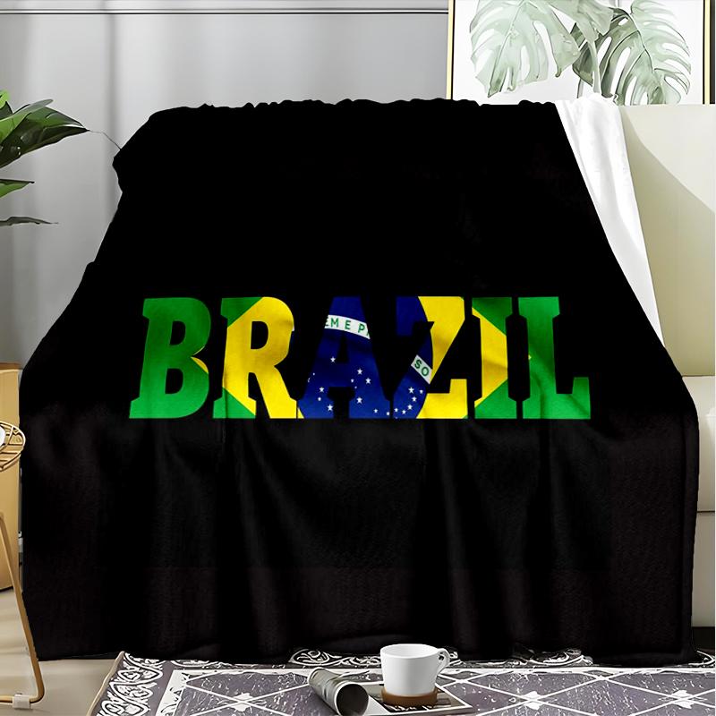 1PC Brazil Artwork Printed Soft Flannel Blanket Throw for Adult Bedroom Living Room Sofa Camping Travel Fan Gifts Christmas Gifts