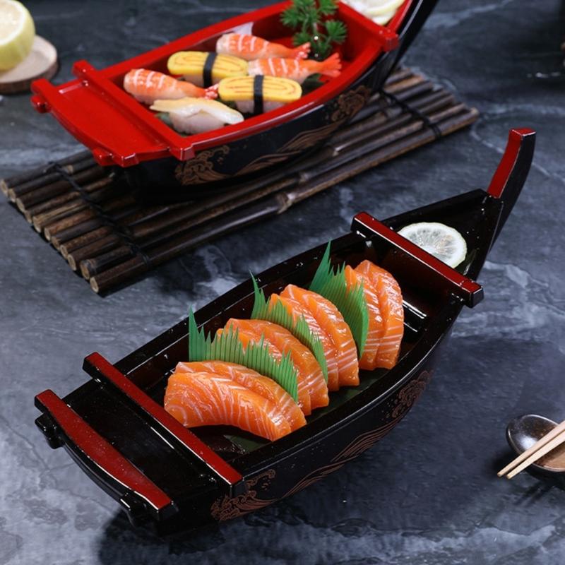 Sushi Serving Ship Plate Elegant Tableware Sashimi Serving Plate Plastic Texture Suitable for Sashimi and Appetizers