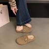 Fashion Woman Retro Suede Clog Slippers Women's Soft Cork Sole Comfortable Casual Mules Indoor & Outdoor Non-Slip Fashion Home Slippers