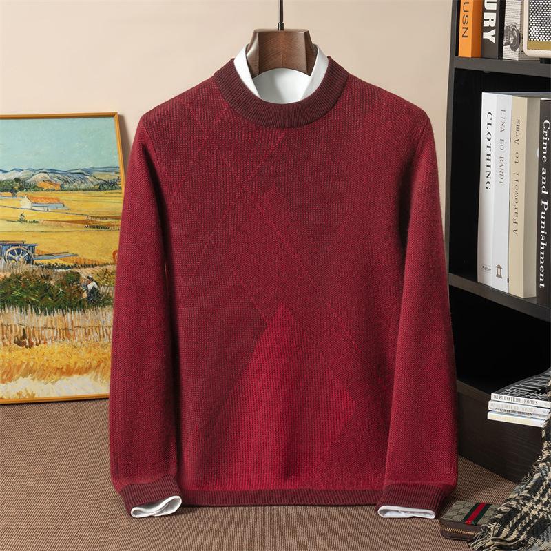 New cashmere sweater crew neck sweater loose knitting wool sweater knitting