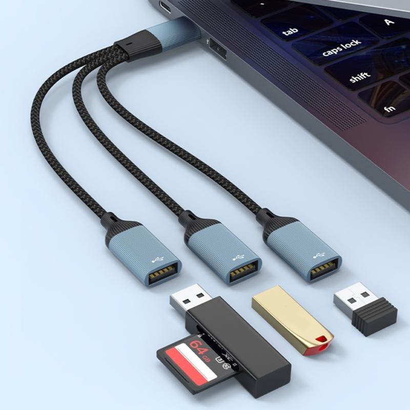 2/3Port USB Extender Cable with Fast 480Mbps Data Transfer 1.5A Charging For PC Laptop Printer Mouse