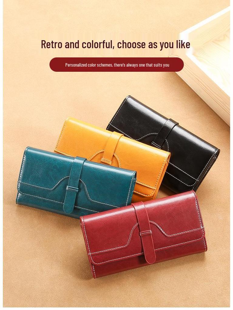Women's Large Capacity Soft Leather Wallet with Multi-Card Holder
