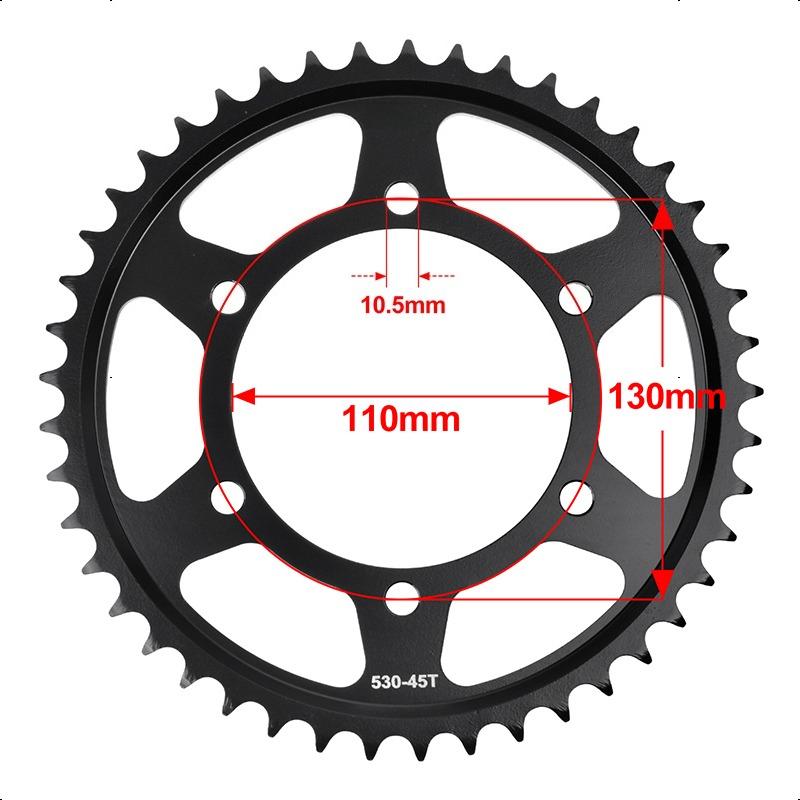 530 16T 45T Motor Bike Front Rear Sprocket Gear Wheel Cam for Yamaha FZ6 FZ6 Fazer S2 YZF-R6 Racebase YZF-R650th YZF-R660th
