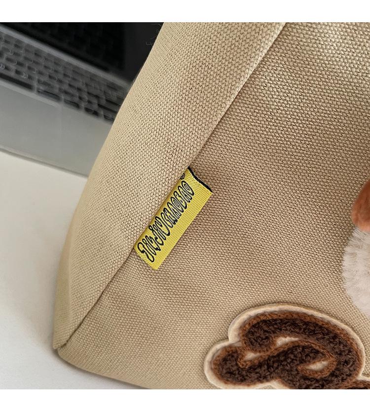 Damen Canvas Tote mit großem Fassungsvermögen - Lässig für den Arbeitsweg & Cartoon-Design, Perfekt für Studentinnen & Mütter