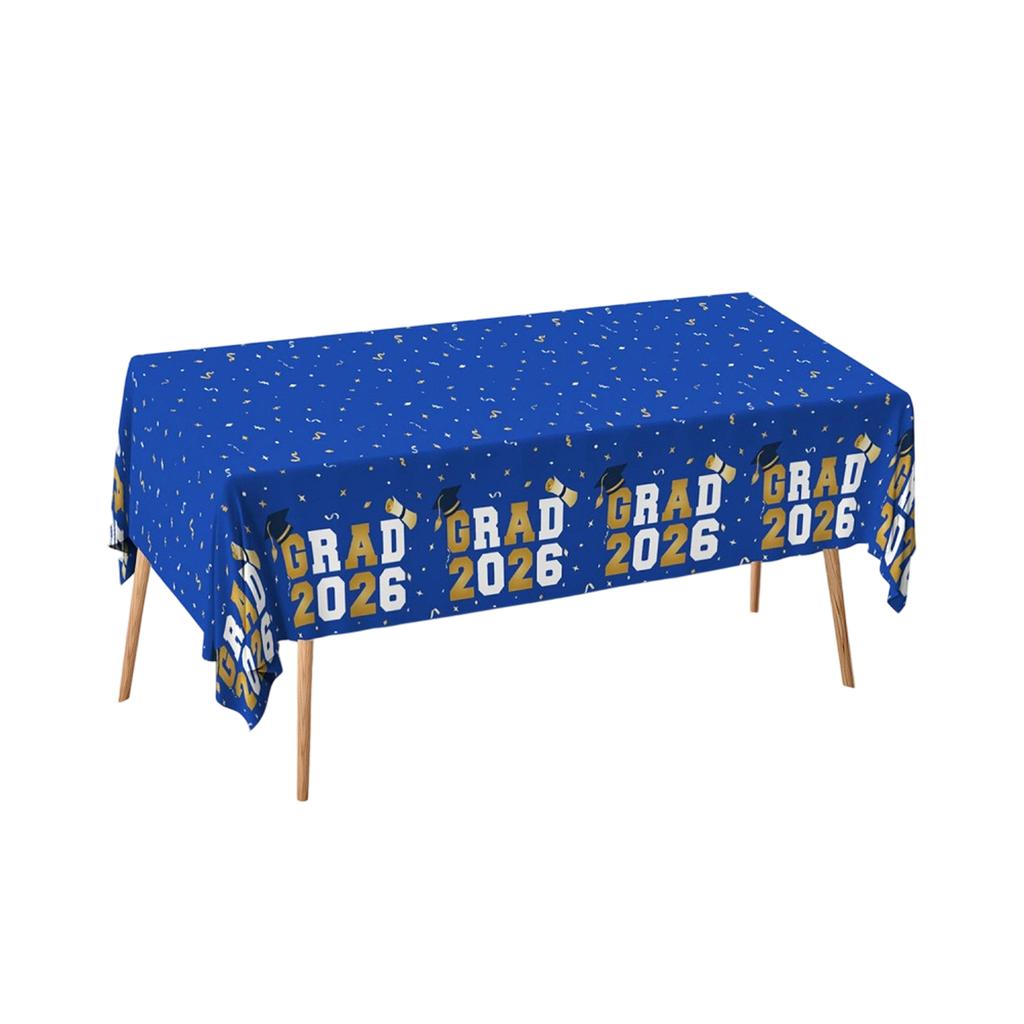 Graduation Party Tablecloth 152x218cm Plastic Table Cover for Graduation Celebration Decoration Durable and Waterproof Design