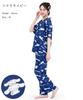 SAZAC Cinnamoroll and Milk Shirt Powder Stretch Short Sleeve and Long Pants Loungewear Pajamas, Fabric, Women's Set, (Navy/M/SAN1951)