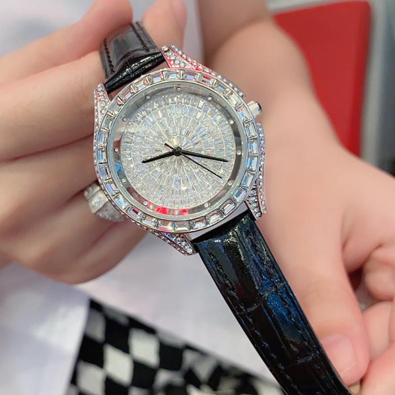 Watch Female Gypsy Full Diamond Women'S Watch High-End Leather Waterproof Fashion Women'S Quartz Watch